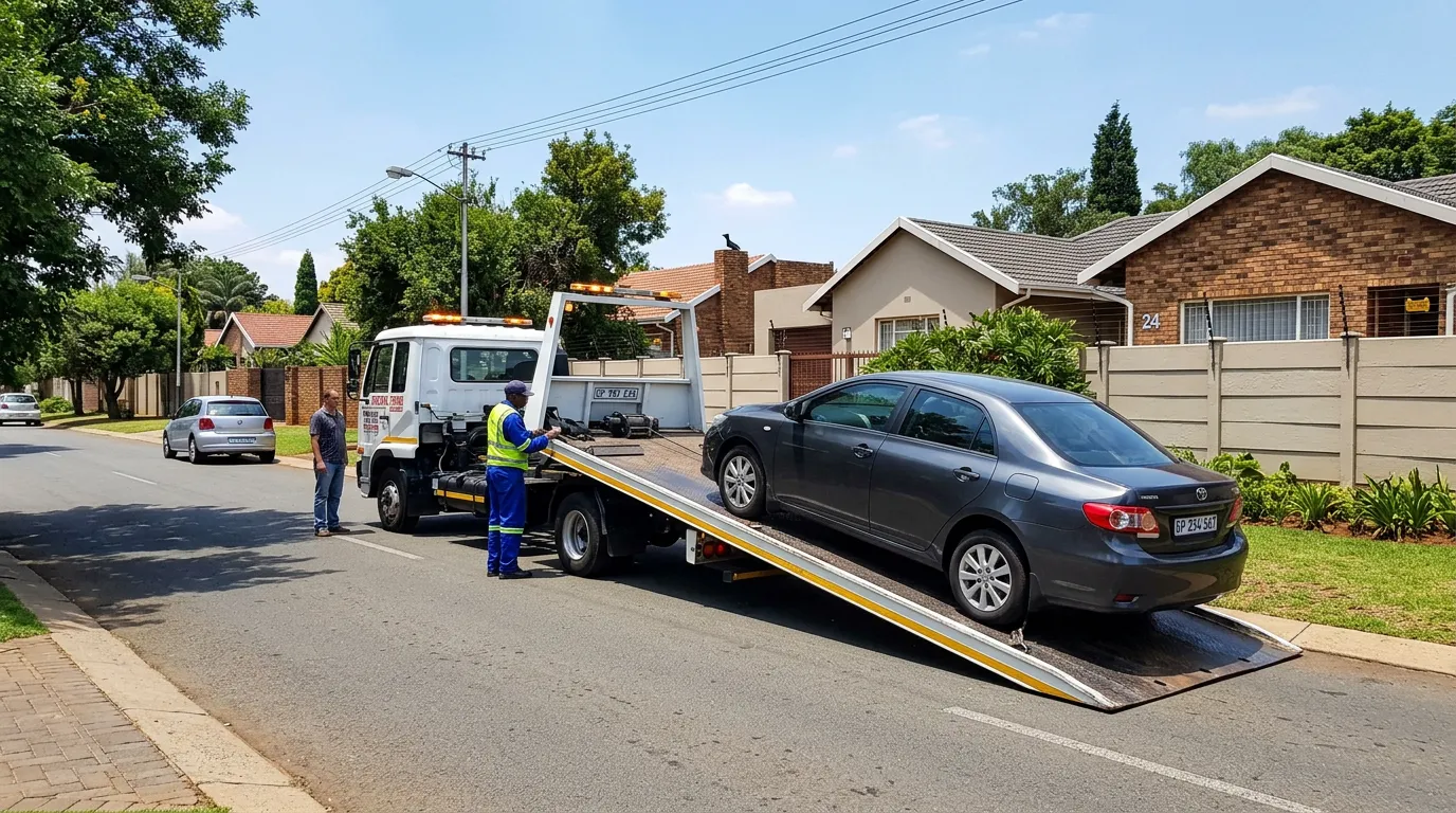 Pretoria Towing flatbed truck ready for dispatch